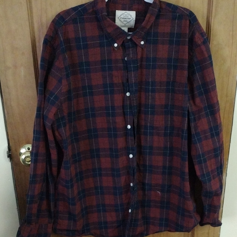 XXL St. John's Plaid Casual Shirt